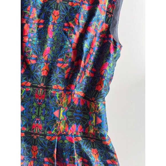 HUGO BY HUGO BOSS Kalilas Kaleidoscope Print Silk Charmeuse Sheath Dress, Size 0 - Picture 7 of 12